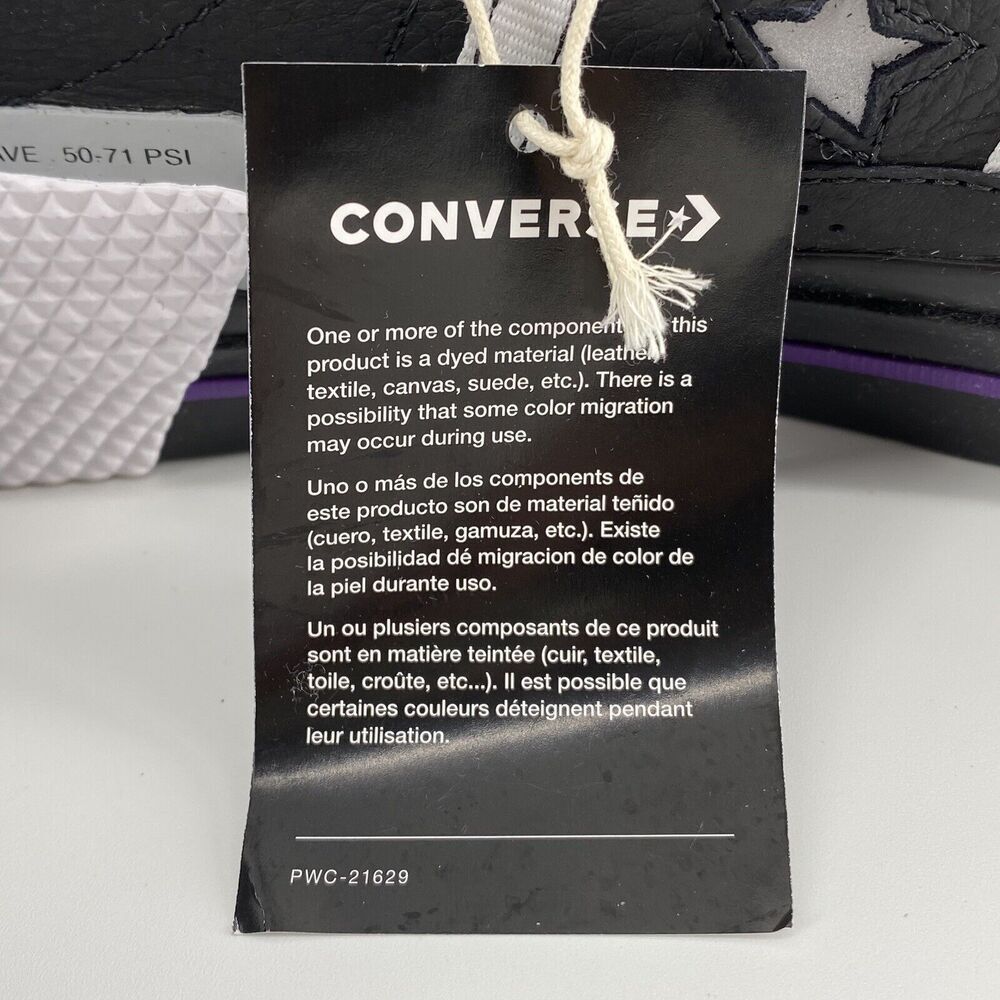 Converse One Star OX IBN Jasper Black White Yellow Athletic Shoe Sz M 7.5 W 9 - Picture 14 of 16